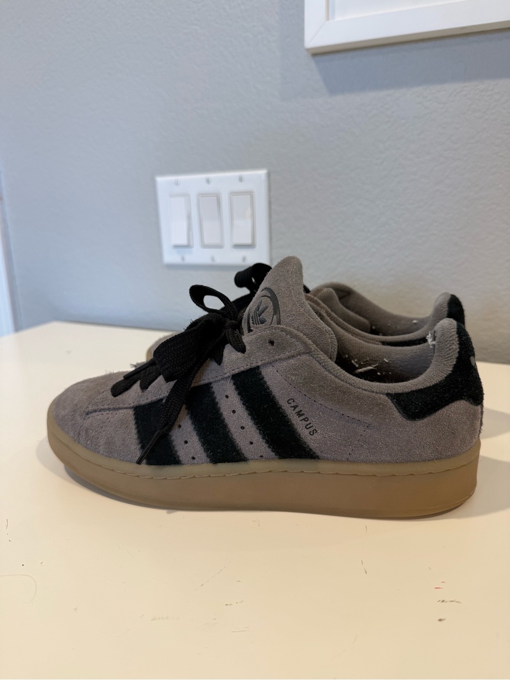Adidas Womens' Campus Suede Sneaker - Gray/Black